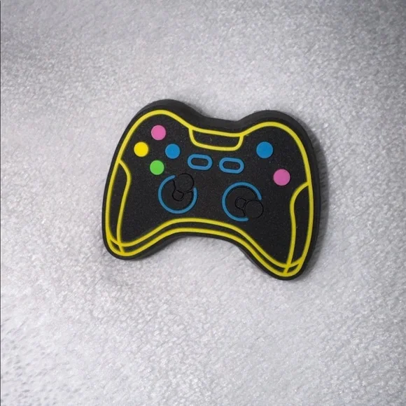 Black Light Up Gaming Controller Jibbitz Accessory with Yellow Accents - Picture 3 of 6